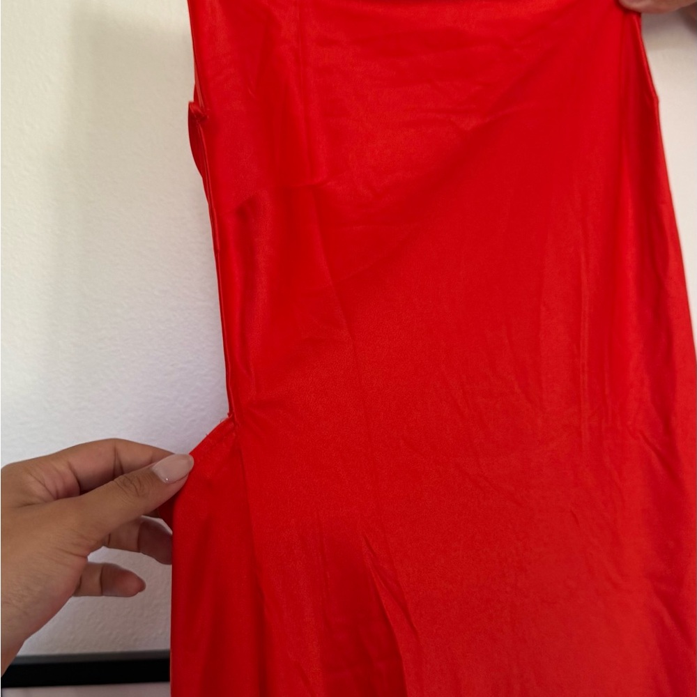 NWT Superdown Vibrant Red Maxi Dress with Slit - Picture 5 of 9